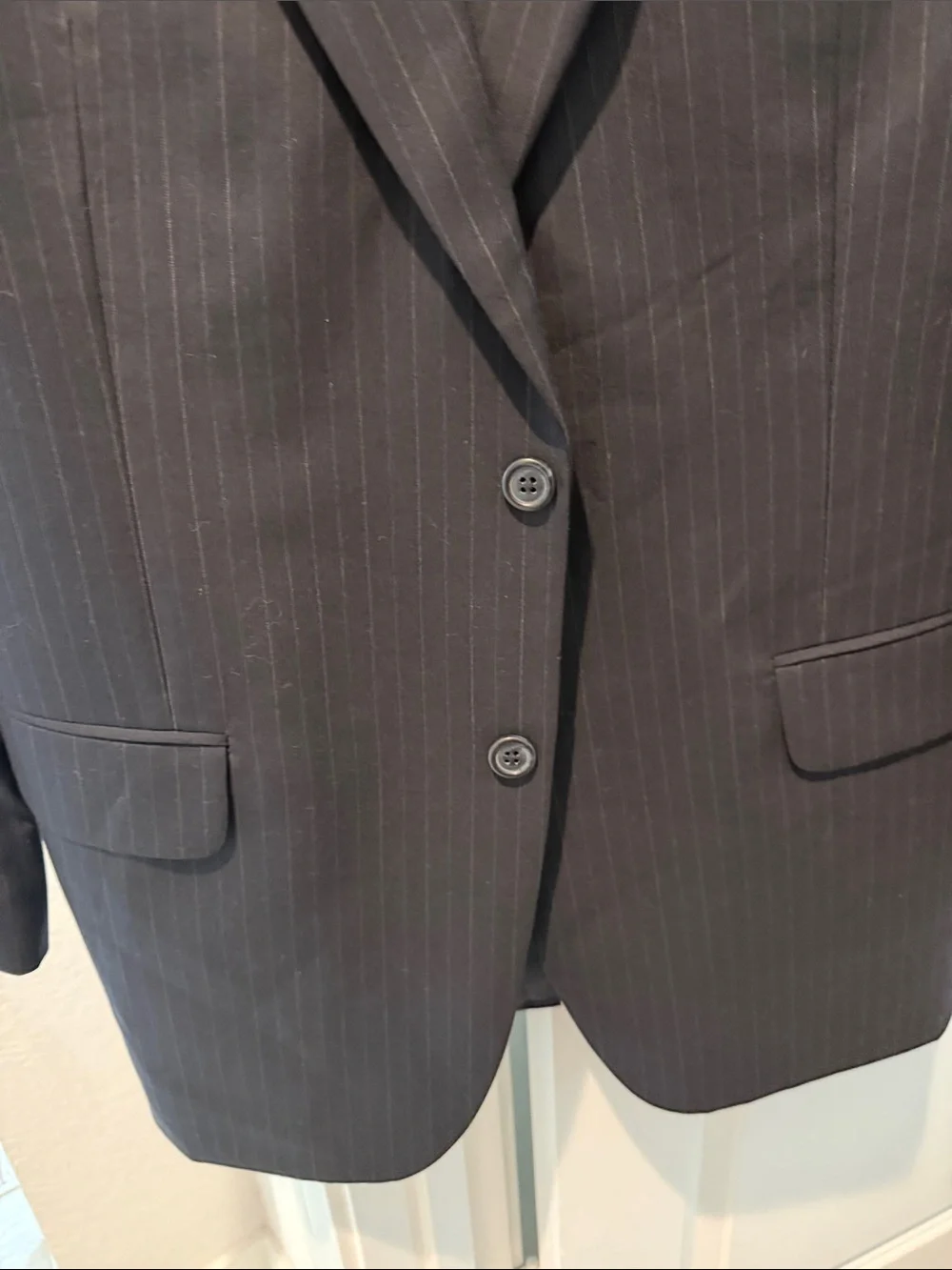 Haggar Dark Navy Pinstripe Suit Jacket